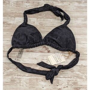 Byron Bay Womens Size 8 Dark Navy Floral Daisies Hayley 3 Way Bandeau Bikini Top
